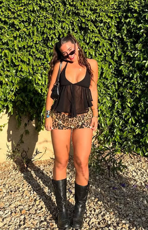 Calithea Leopard Sequin Micro Shorts