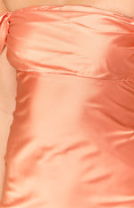 Ella Orange Off Shoulder Formal Dress Image
