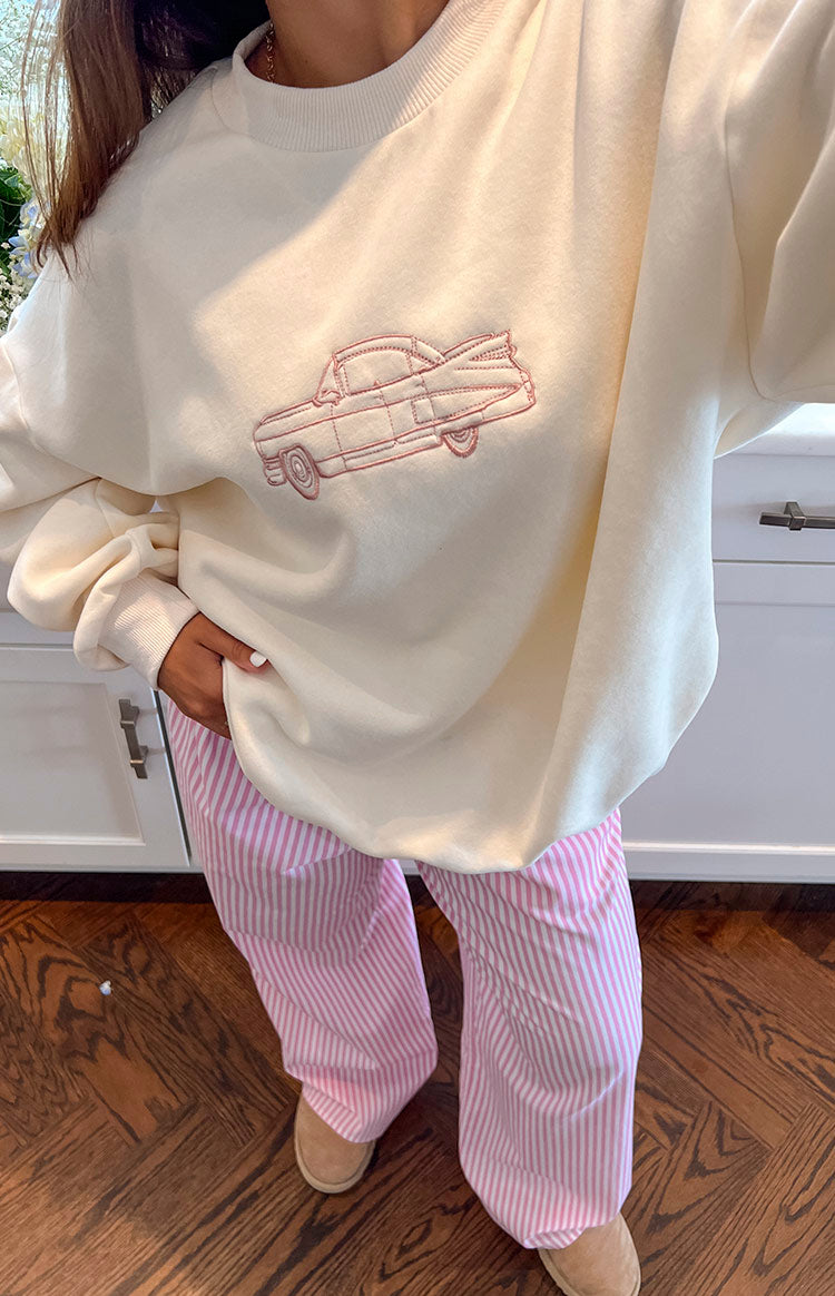 Elodie Cream Crew Neck Sweater Image