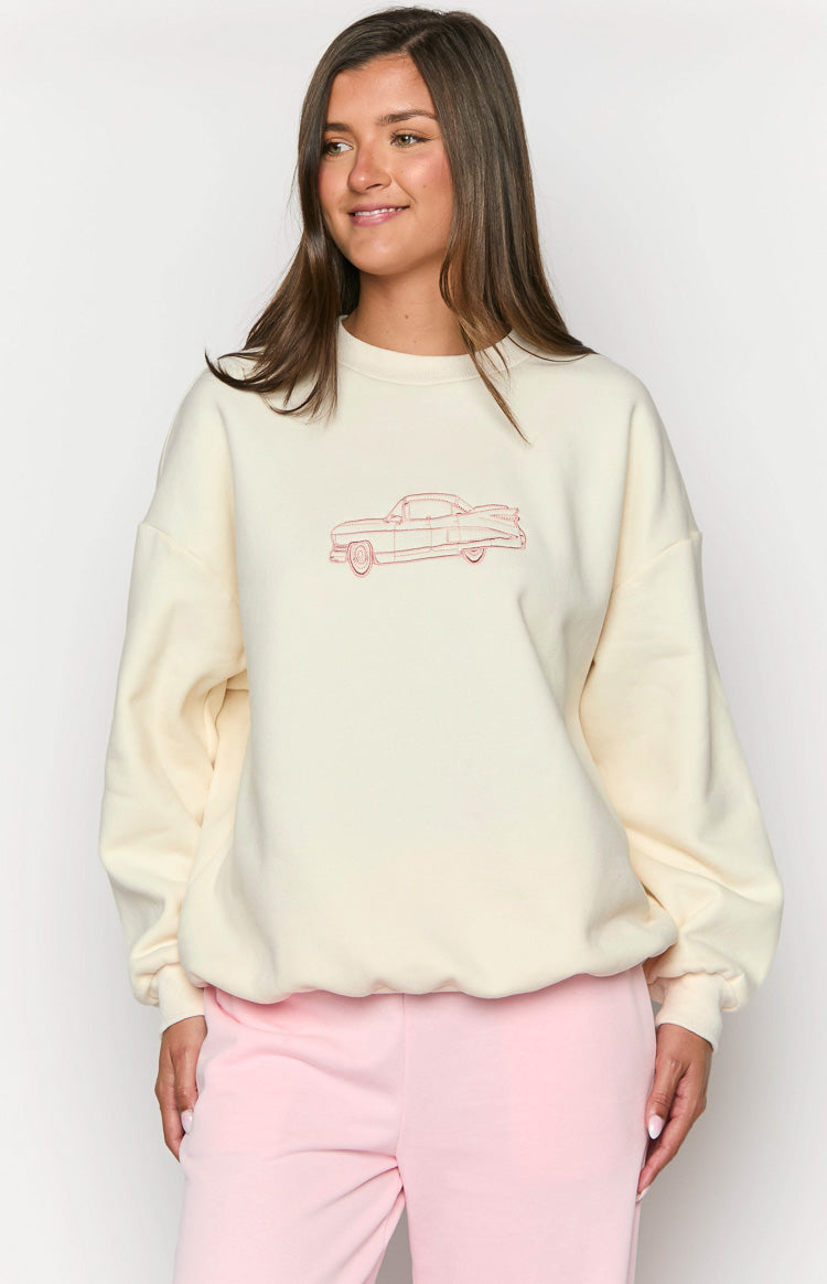 Elodie Cream Crew Neck Sweater Image