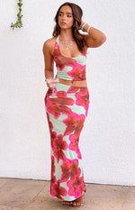 Elsa Green Floral Halter Top Image