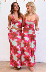 Elsa Green Floral Halter Top Image
