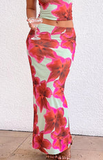 Elsa Green Floral Maxi Skirt Image