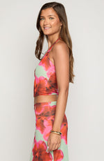 Elsa Green Floral Halter Top Image