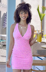 Franco Pink Sequin Mini Dress Image