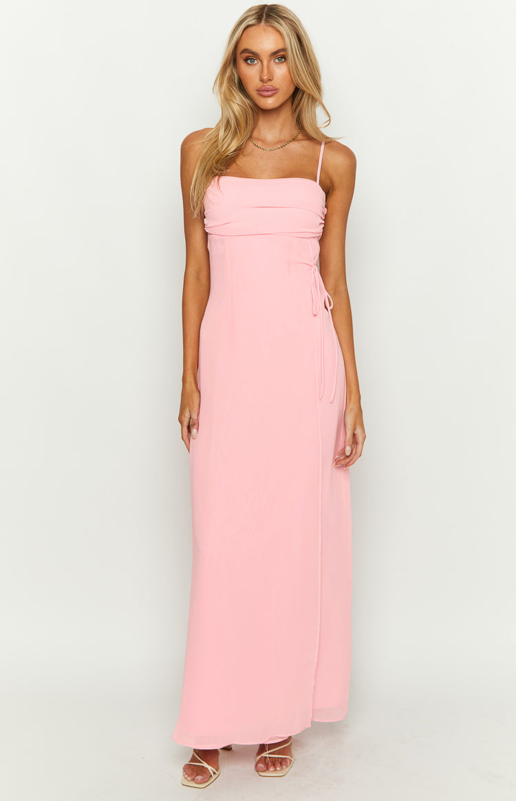Shop Formal Dress - Flossie Pink Maxi Sleeveless Dress sixth image
