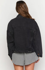 Hugo Black Oversized Denim Jacket Image