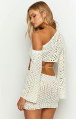 Hadie White Crochet Off Shoulder Top Image