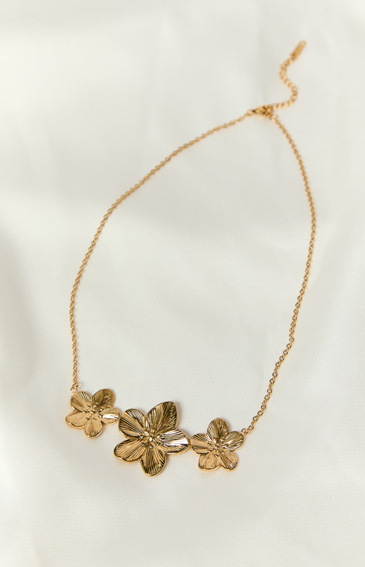 Halo Gold Frangipani Trio Necklace Image