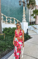 Harvey Green Floral Print Maxi Dress Image