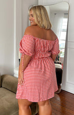 I'm Yours Red Gingham Mini Dress Image