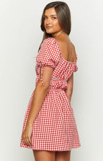 I'm Yours Red Gingham Mini Dress Image