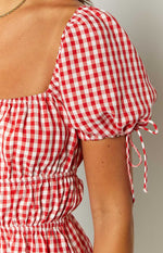 I'm Yours Red Gingham Mini Dress Image