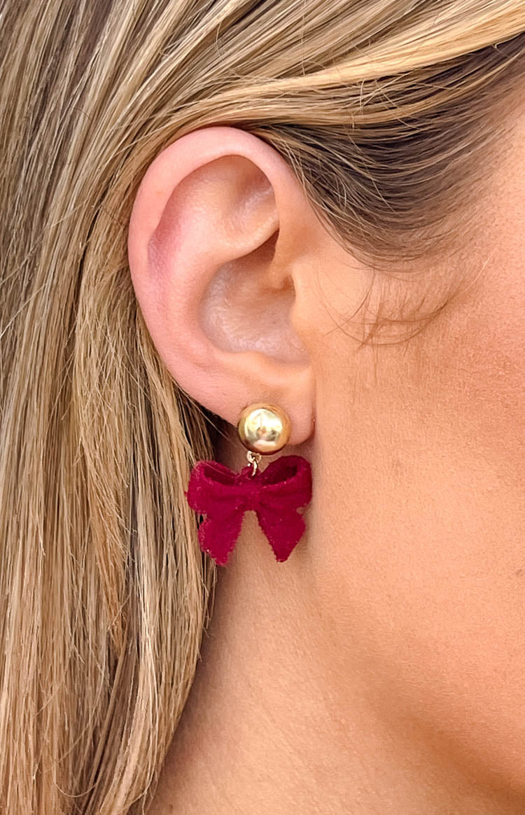 Isibel Red Bow Earrings (FREE over $130) Image