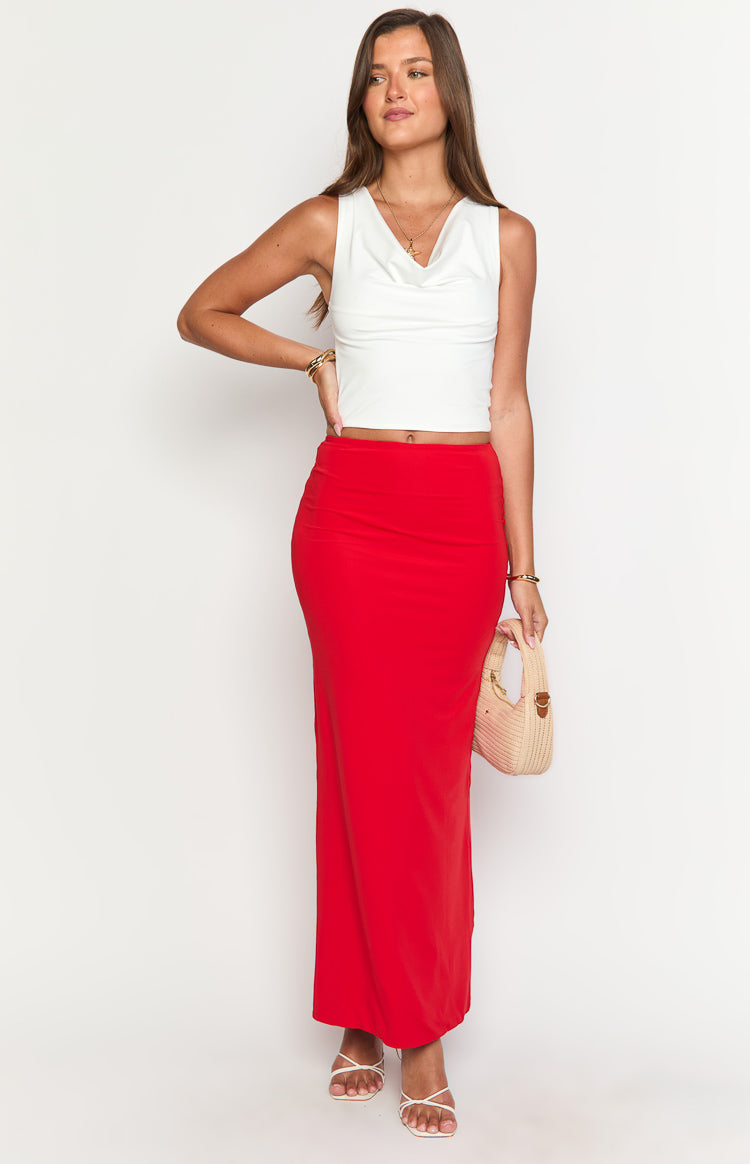 Jaya Red Maxi Skirt Image