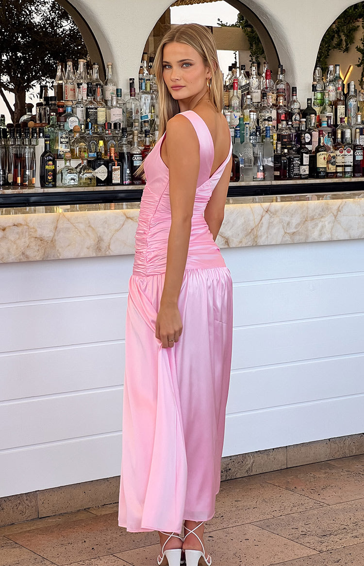 Jalyn Pink Gathered Maxi Dress Image