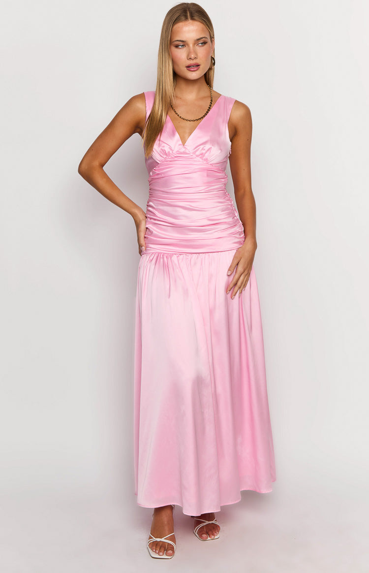 Jalyn Pink Gathered Maxi Dress Image