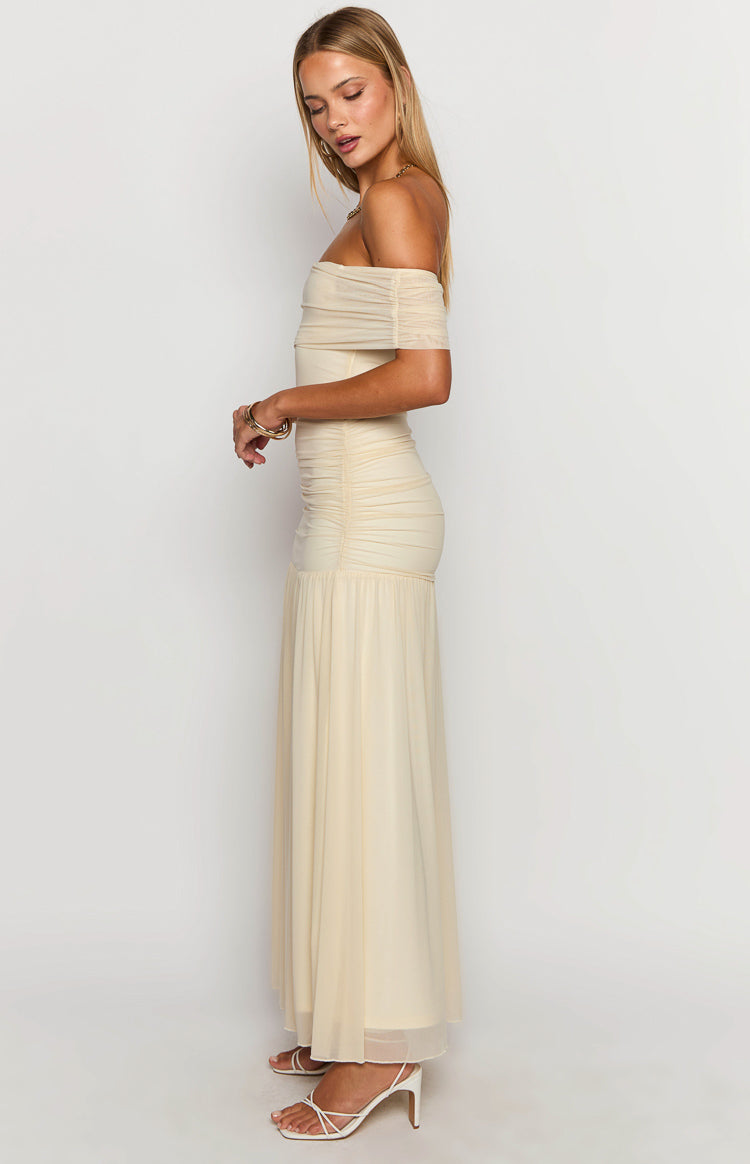 Joesy Cream Off The Shoulder Maxi Dress Image