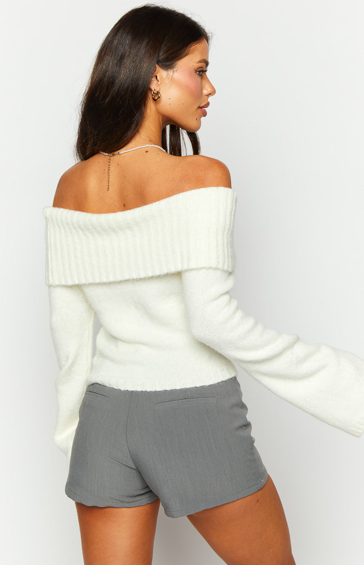 Joey Cream Off Shoulder Sweater Beginning Boutique