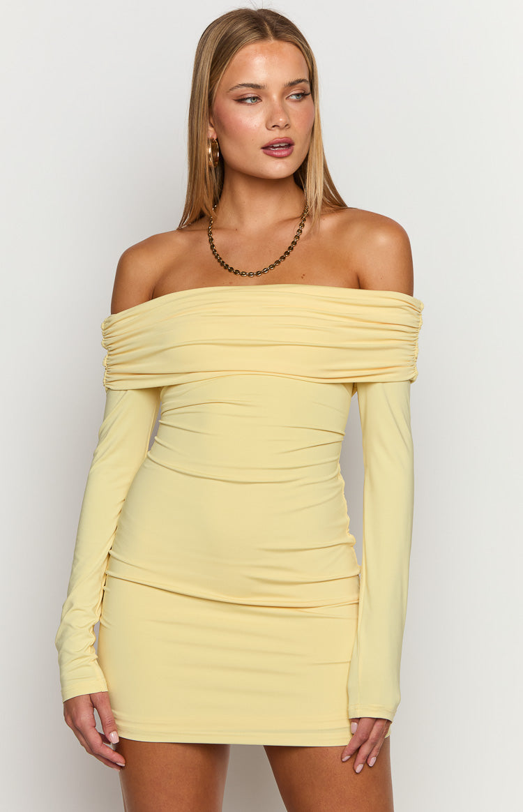 Junie Yellow Long Sleeve Mini Dress Image