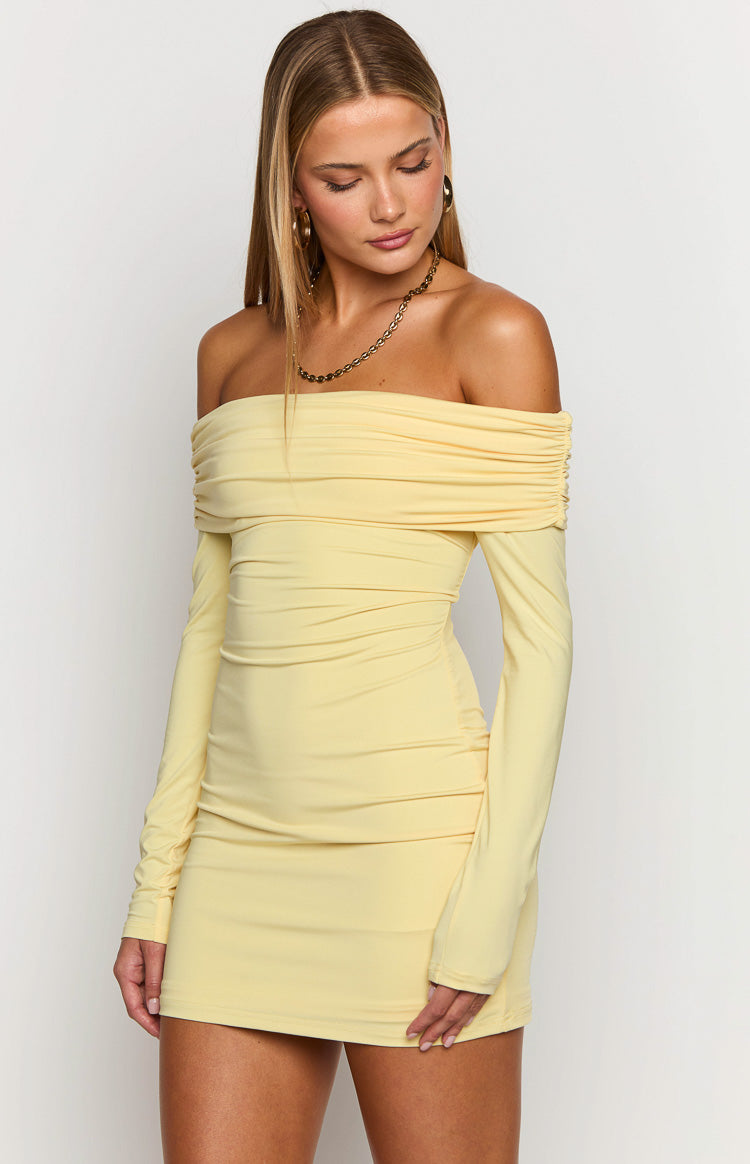 Junie Yellow Long Sleeve Mini Dress Image