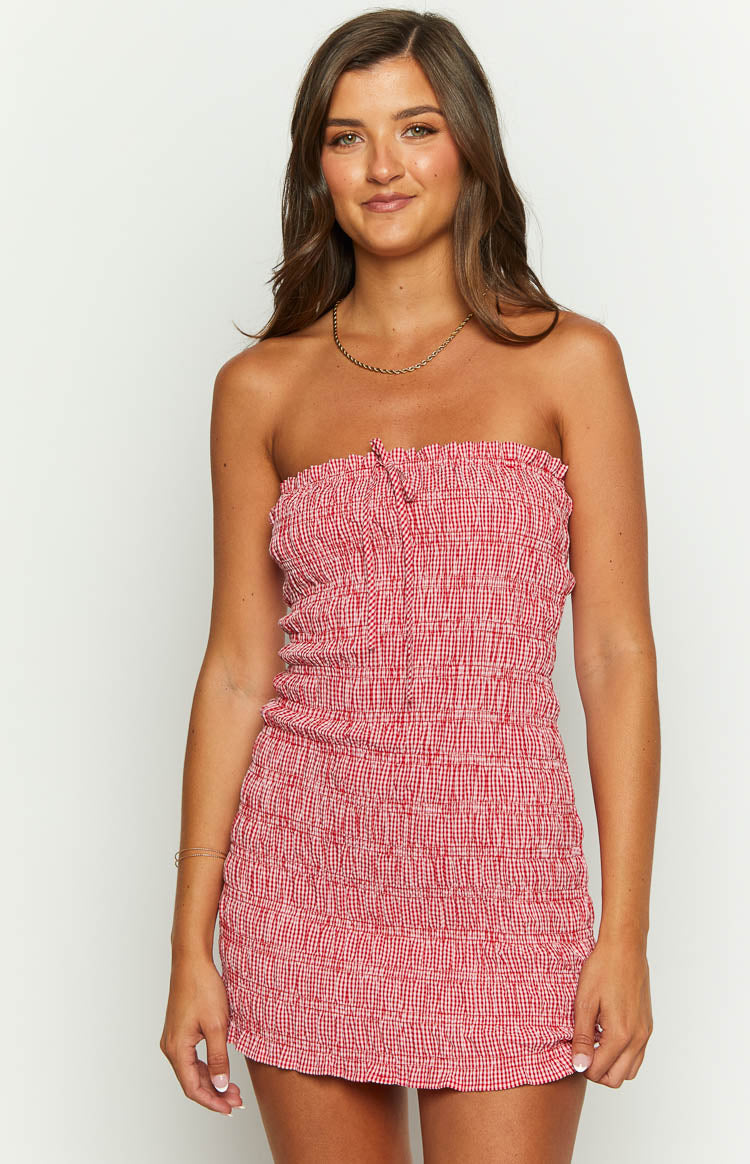 Kari Red Strapless Mini Dress Image