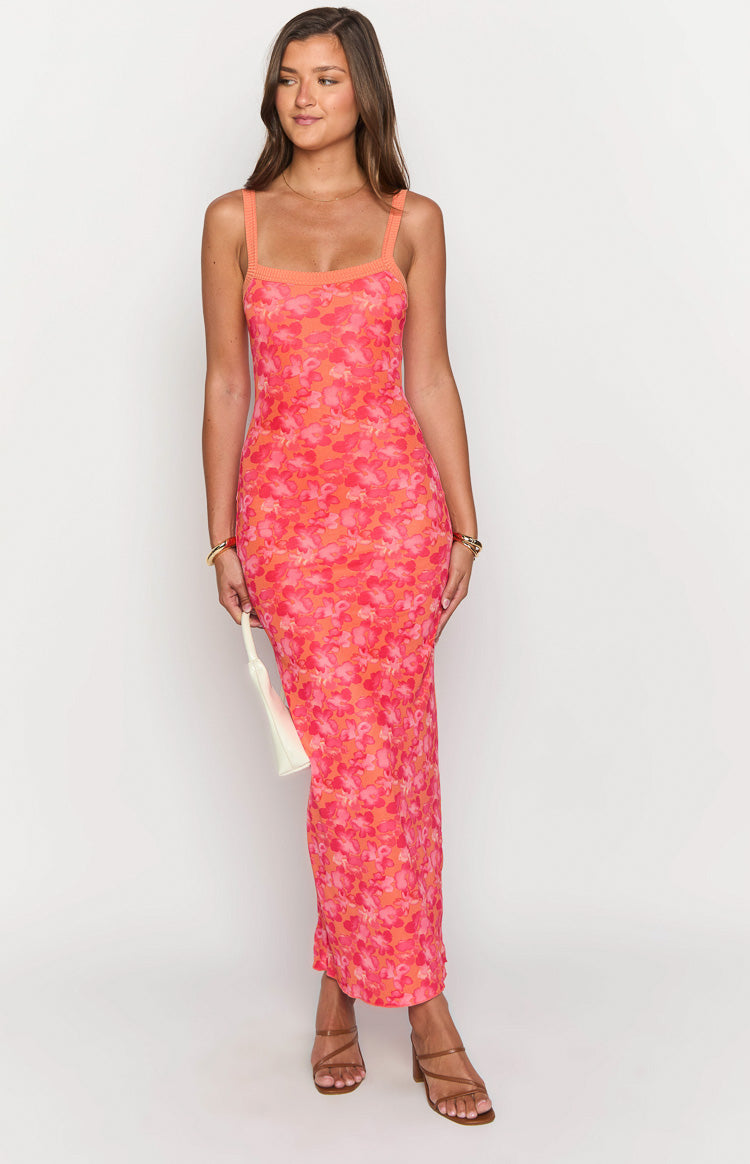 Kelly Orange Floral Maxi Dress Image