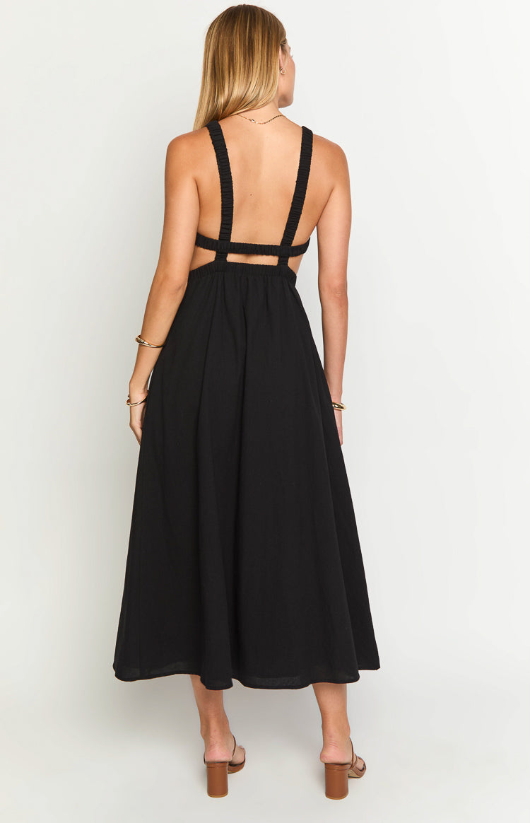 Kensie Black Backless Midi Dress Image