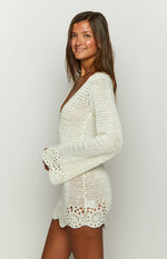 Eilish White Crochet Long Sleeve Top – Beginning Boutique NZ