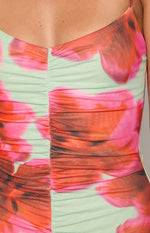 Lilliana Green Floral Print Maxi Dress Image