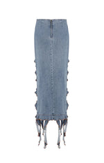 Lioness Rendezvous Faded Denim Maxi Skirt Image
