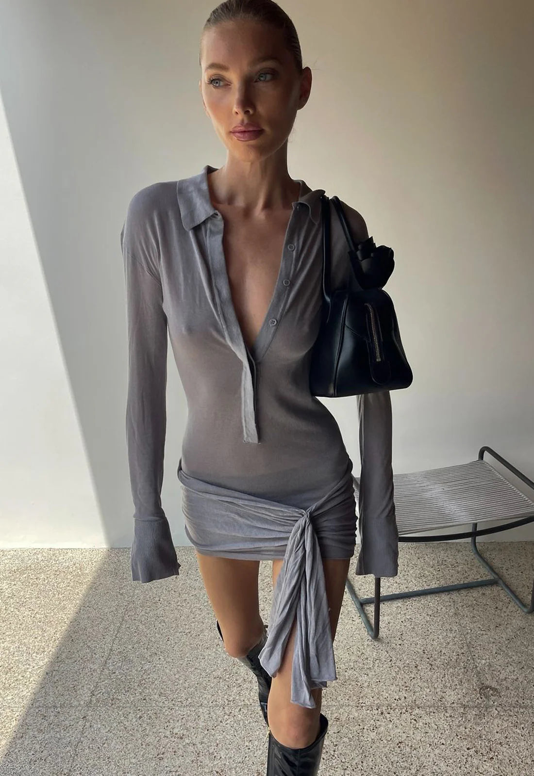 Lioness Soho Grey Mini Dress Image