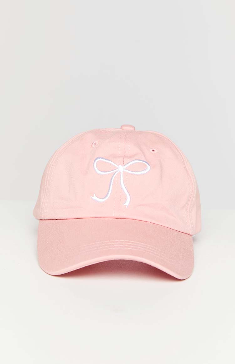 Liora Pink Embroidered Bow Baseball Cap Image