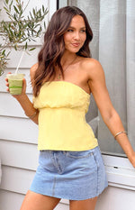 Lou Lou Yellow Strapless Top Image