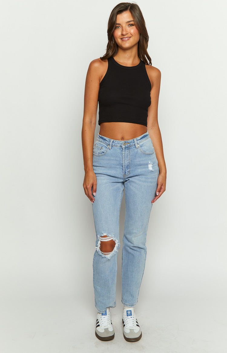 Loui Mid Wash Straight Leg Denim Jeans Image