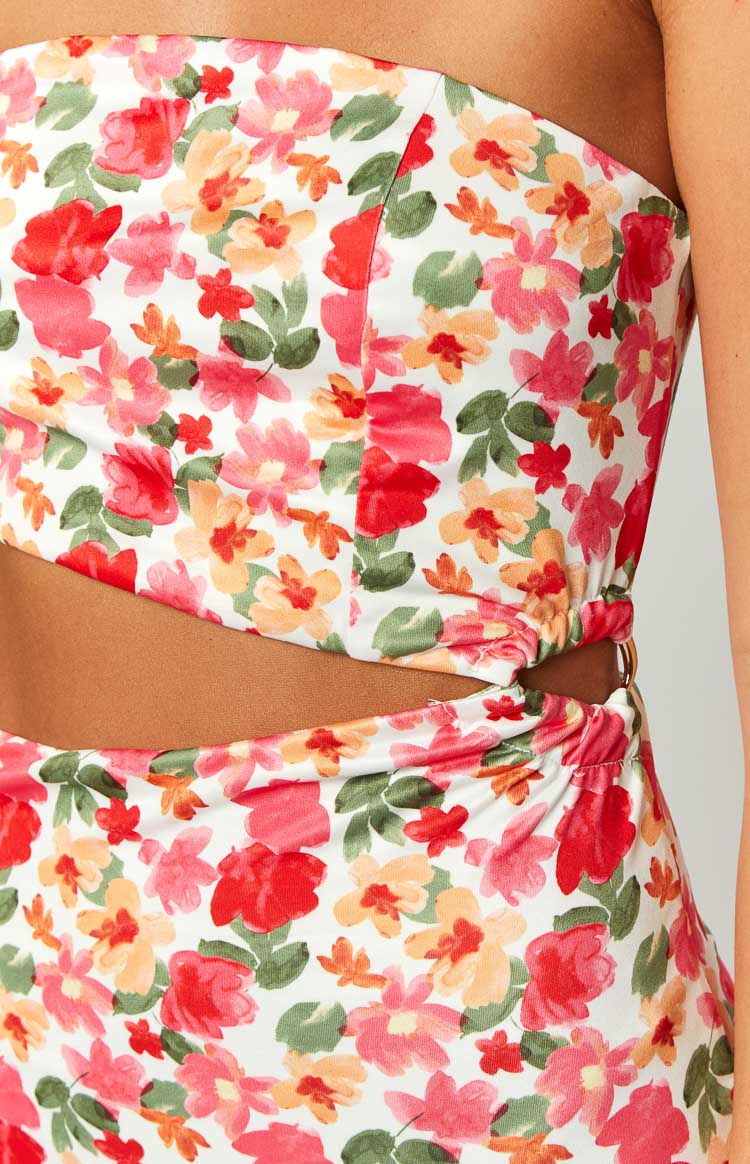 Luna Strapless Floral Mini Dress Image