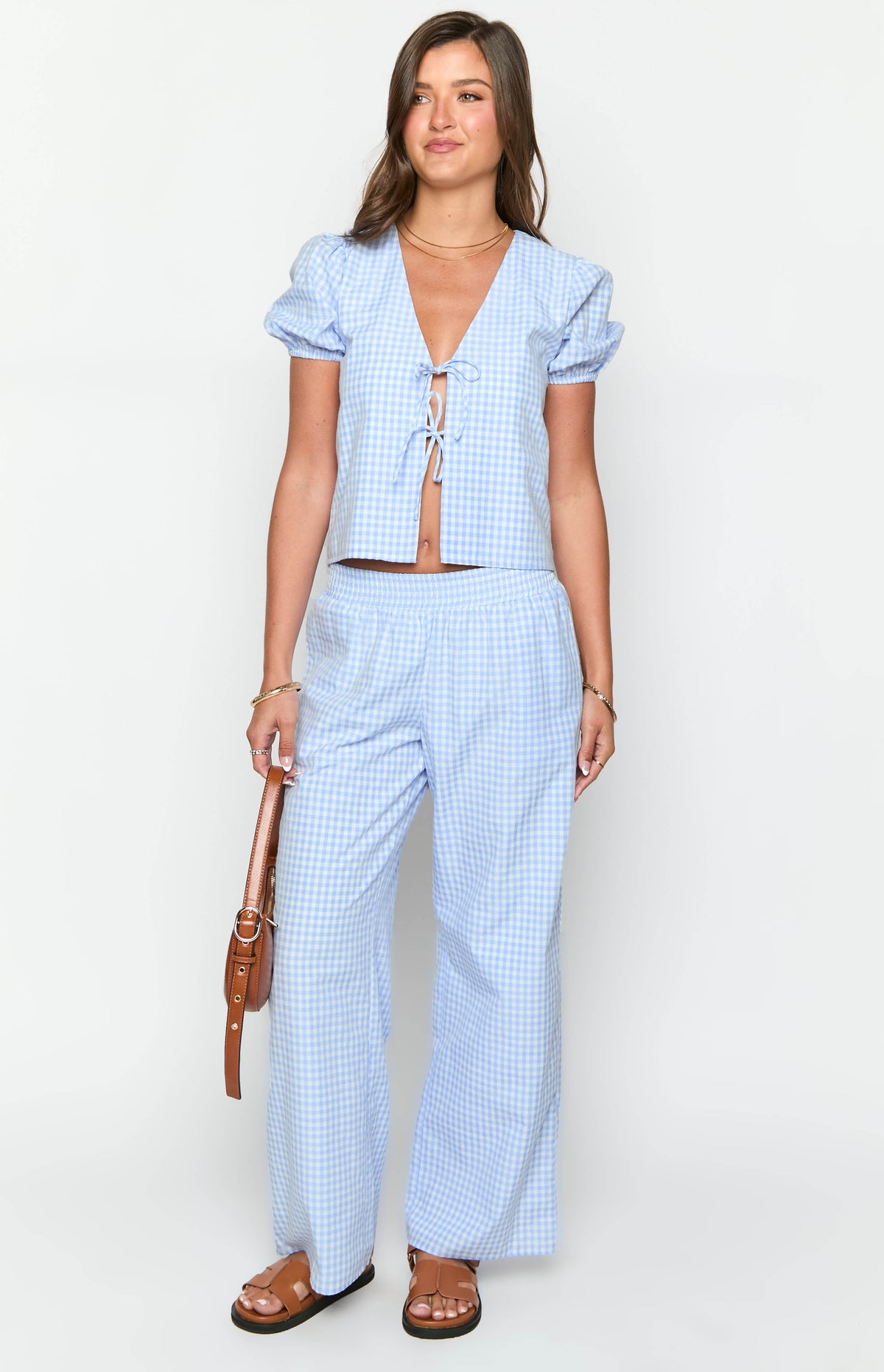 Lunya Blue Gingham Pants Image