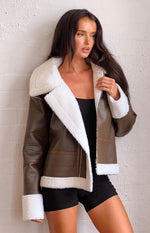 Myki Brown Sherpa Jacket Image