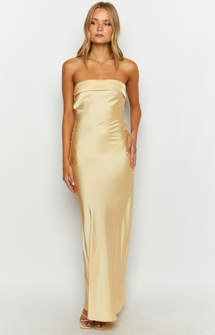 Shop Formal Dress - Maiah Yellow Maxi Dress sixth image