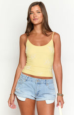 Mallorie Yellow Beaded Top Image