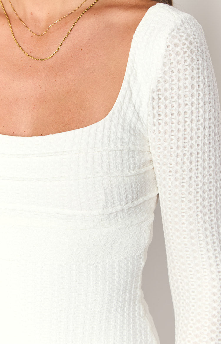 Marcus White Long Sleeve Mini Dress Image