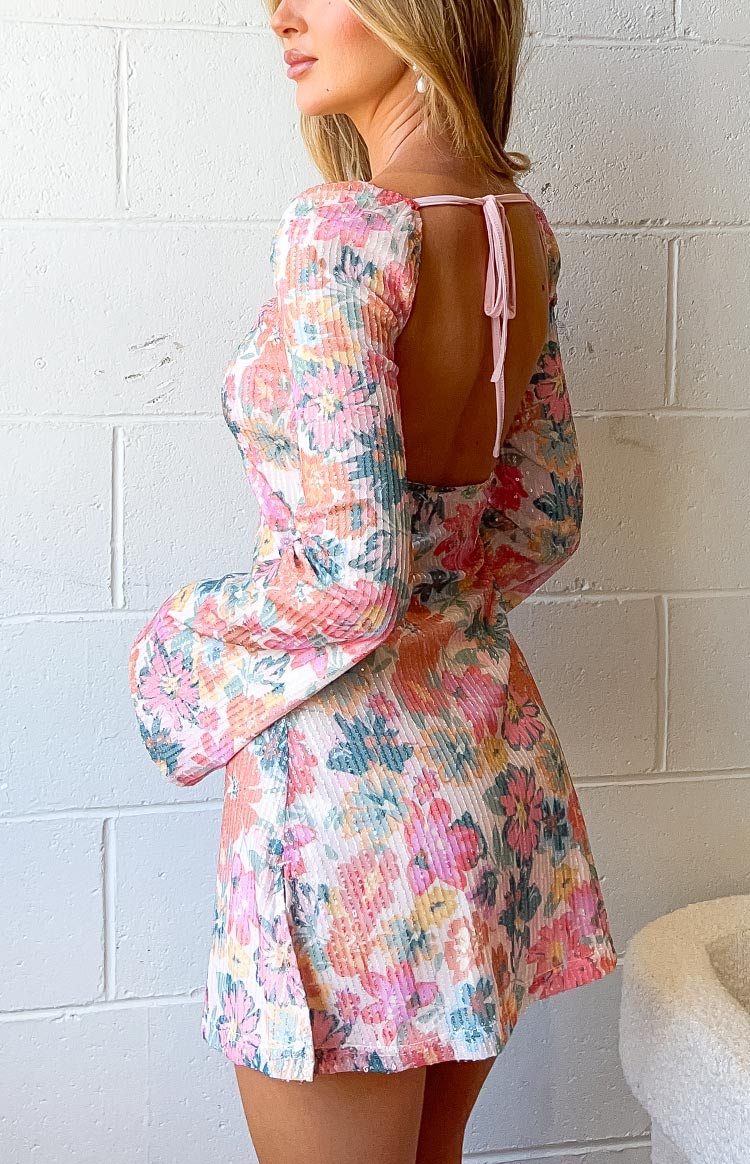 Marienne Pink Sequin Floral Print Mini Dress Image
