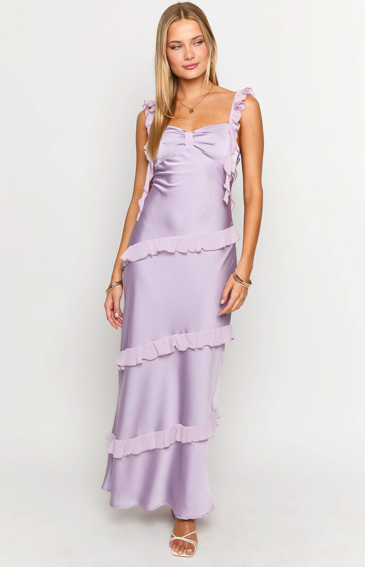 Shop Formal Dress - Marmalade Purple Ruffle Maxi Dress sixth image