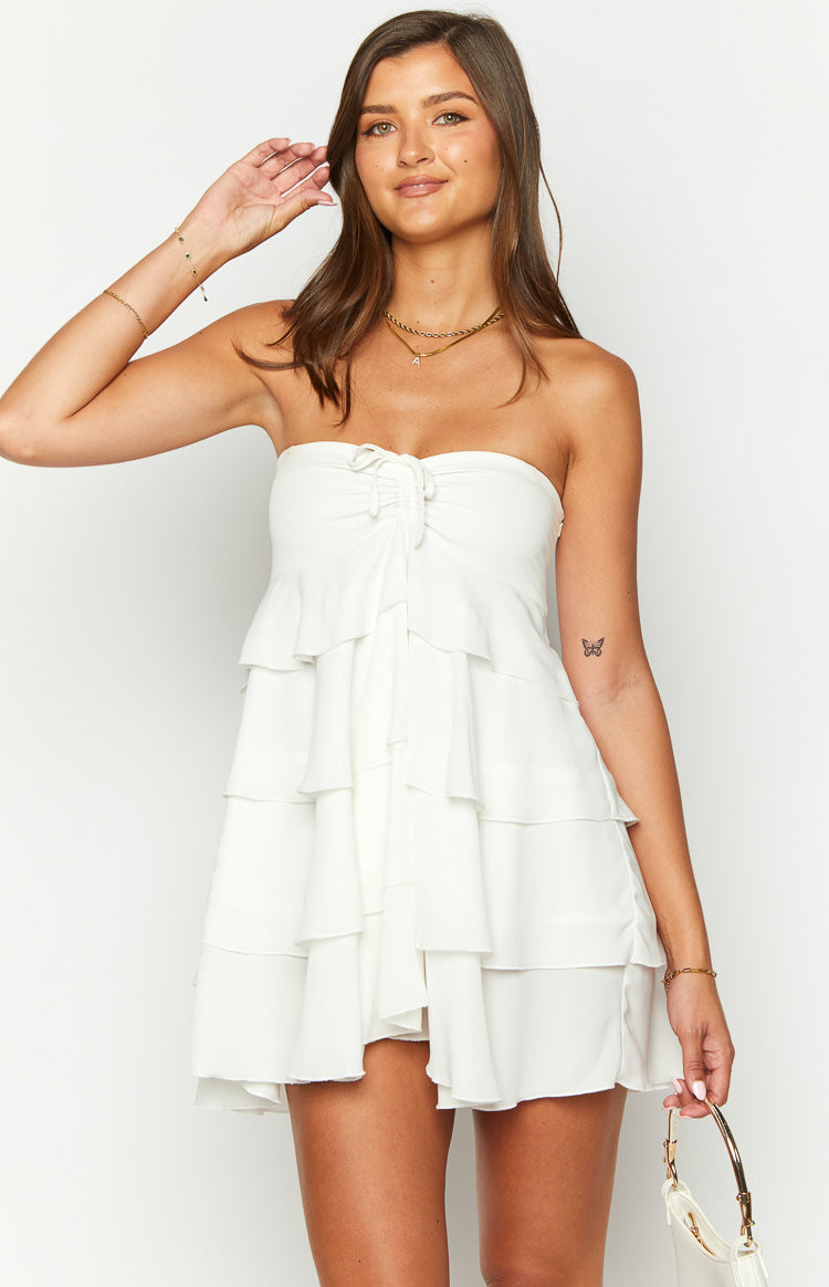 Miller White Strapless Mini Dress Image