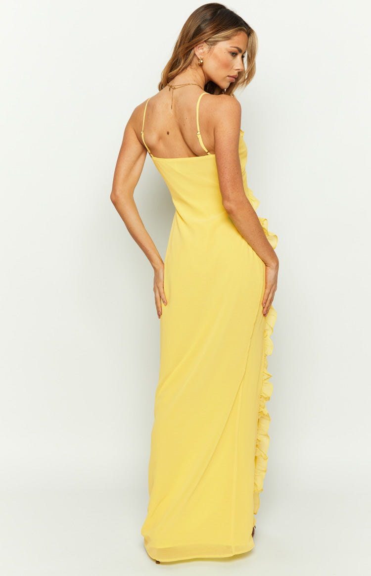 Shop Formal Dress - Nahanee Yellow Ruffle Maxi Dress secondary image