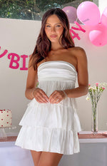 One Wish White Strapless Mini Dress Image