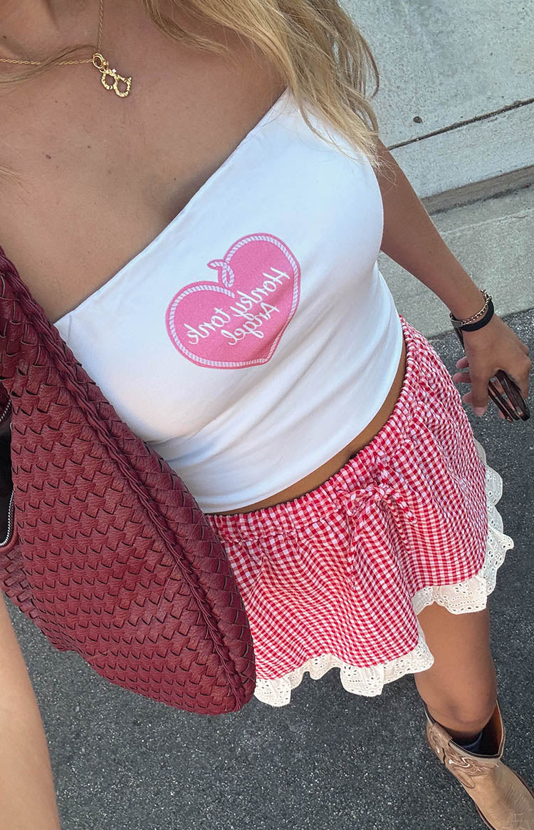 Ottilie Red Gingham Mini Skirt Image