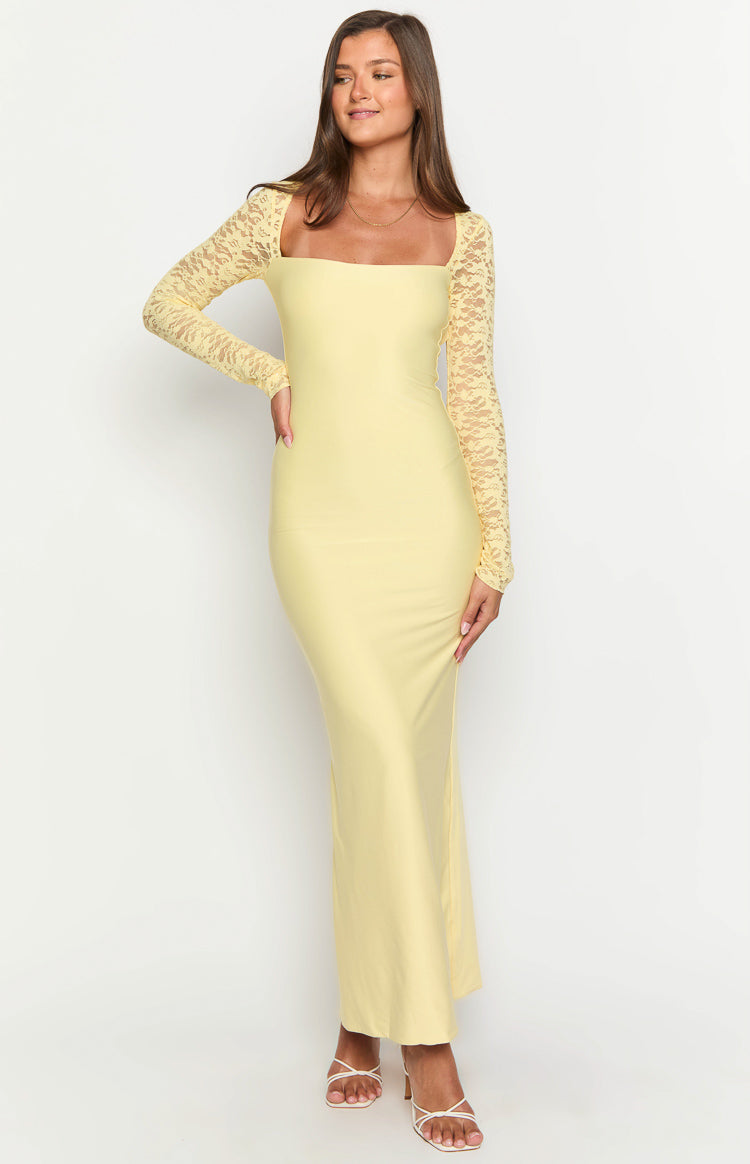 Paityn Yellow Lace Maxi Dress Image