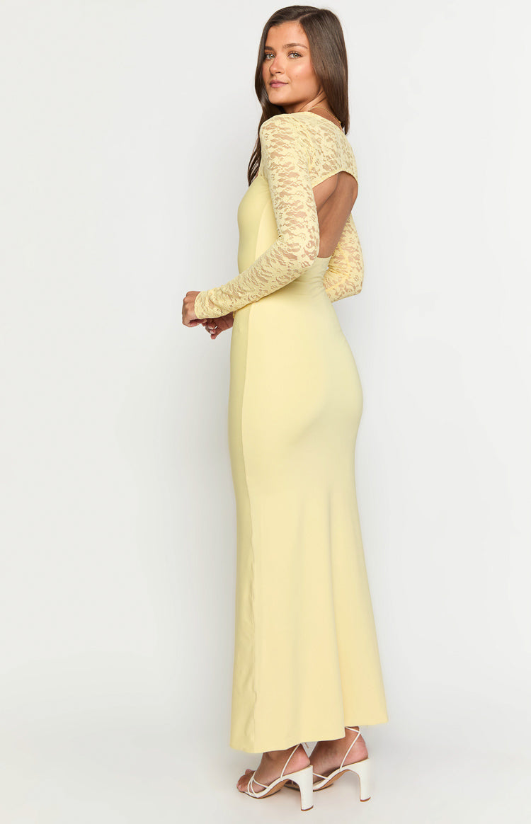 Paityn Yellow Lace Maxi Dress Image