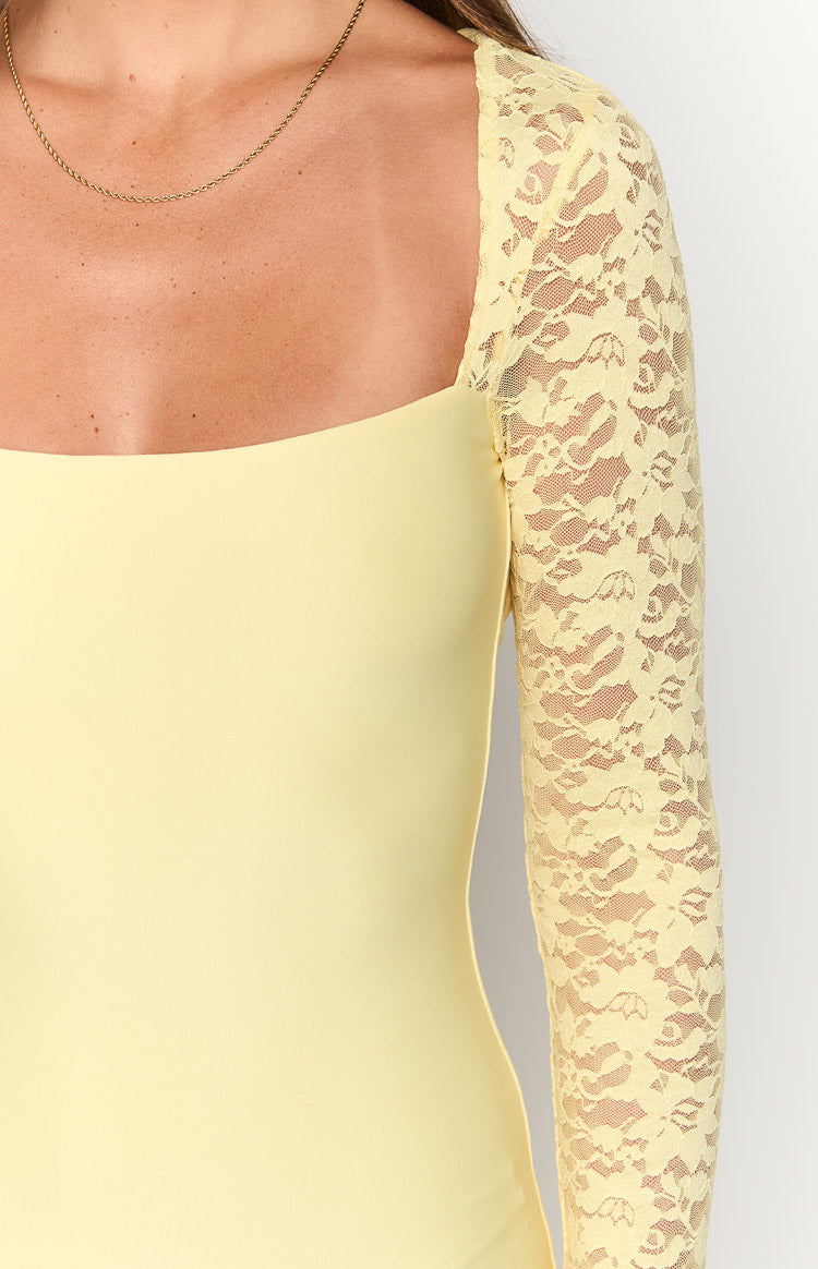 Paityn Yellow Lace Maxi Dress Image